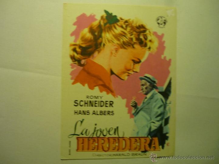 Cine: programa la joven heredera.-romy schneider.- sello tampon cine roxy