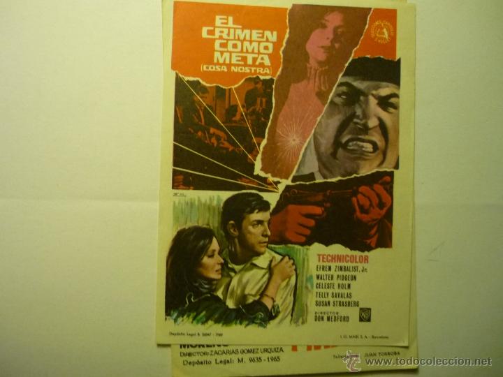 Cine: PROGRAMA EL CRIMEN COMO META.--TELLY SAVALAS publicidad - Foto 1