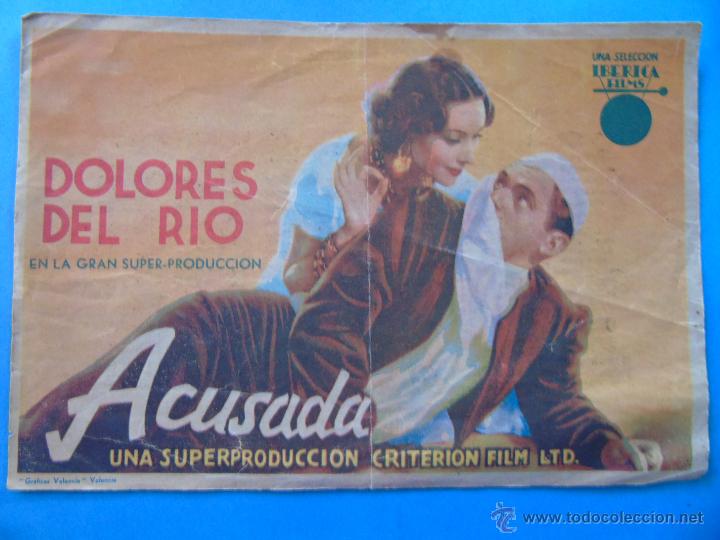Cine: PROGRAMA DE MANO. CINE. ACUSADA. CINE PLUS ULTRA. PUBLICIDAD - Foto 1