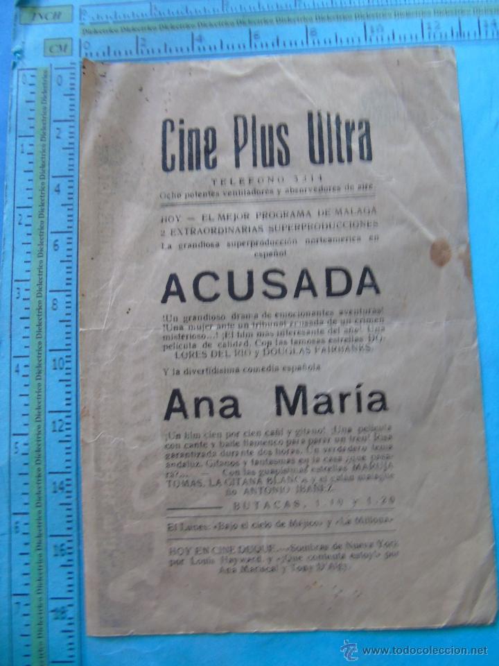 Cine: PROGRAMA DE MANO. CINE. ACUSADA. CINE PLUS ULTRA. PUBLICIDAD - Foto 2