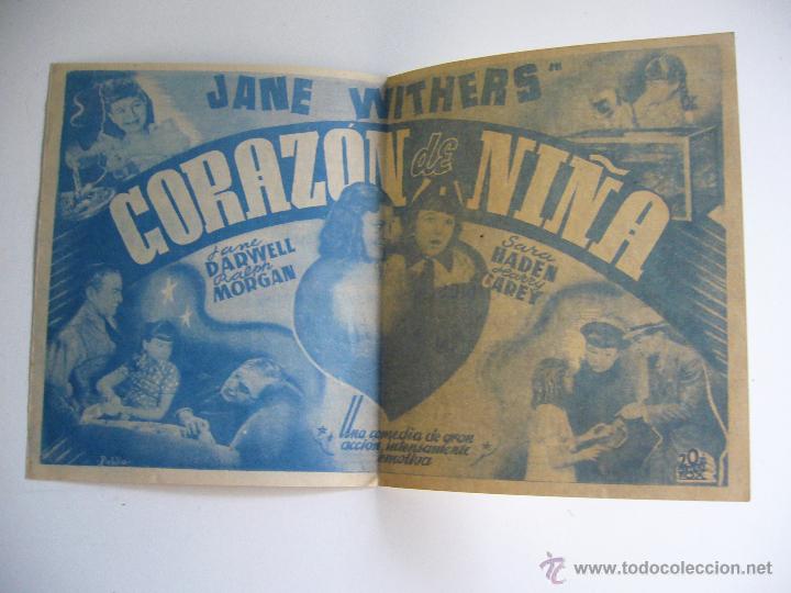Cine: Folleto de mano doble. Coraz&oacute;n de ni&ntilde;a - Foto 2