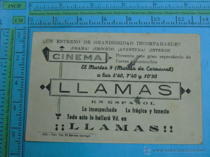 Cine: PROGRAMA DE MANO. CINE. PEL&Iacute;CULA. LLAMAS. PUBLICIDAD - Foto 2
