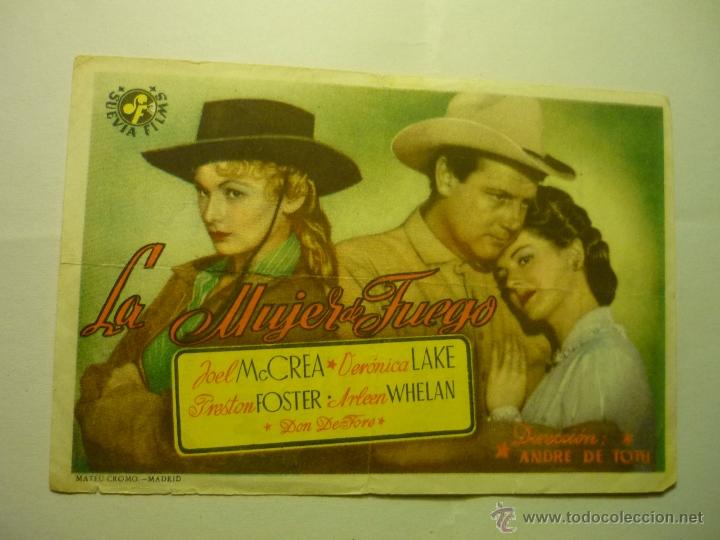 Cine: programa la mujer de fuego.-joel mccrea.-publicidad - Foto 1