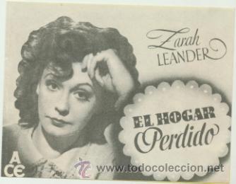  Foglietti di film di film antichi di cinema: El Hogar perdido. Doble. Cine Mari - Le&oacute;n  1945.