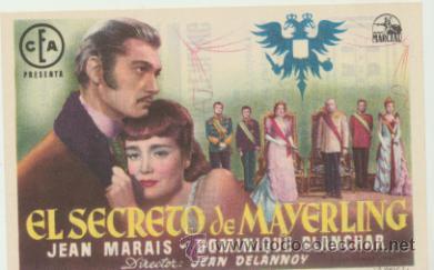 Kino: El Secreto de Mayerling. Sencillo de CEA. Cine Mari - Le&oacute;n  1950.