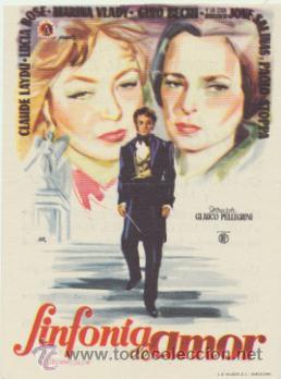 Kino: Sinfon&iacute;a de amor. Sencillo de Delta Films. Teatro Cervantes - M&aacute;laga  1958.