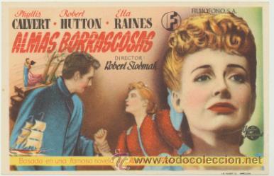 Folhetos de m&atilde;o de filmes antigos de cinema: Almaas borrascosas. Sencillo de Film&oacute;fono.