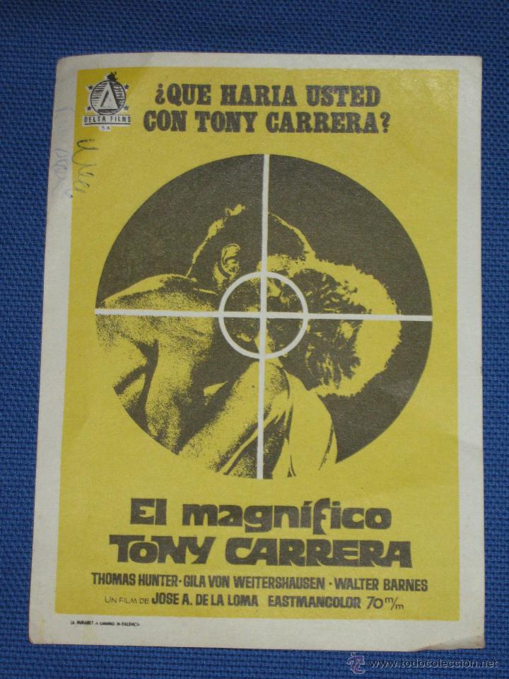 Cine: PROGRAMA DE MANO - EL MAGNIFICO TONY CARRERA - Foto 1