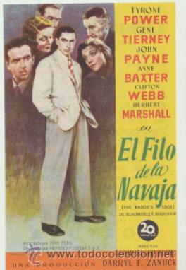 Kino: El Filo de la Navaja. Sencillo de 20Th Century fox.  &iexcl;IMPECABLE!