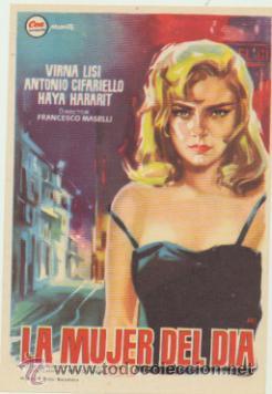 Folhetos de m&atilde;o de filmes antigos de cinema: La Mujer del D&iacute;a. Sencillo de CEA.