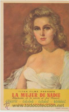 Cine: La Mujer de Nadie. Sencillo de Warner. &iexcl;IMPECABLE! - Foto 1