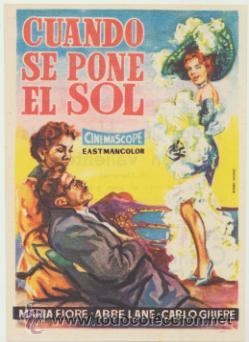Cine: Cuando se pone el sol. Sencillo. Teatro Regio - Yecla. - Foto 1