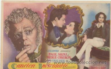 Cine: Canci&oacute;n Inolvidable. Sencillo de Columbia. Cine Espa&ntilde;ol - Andujar  1949.