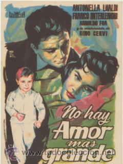 Cine: No hay amor m&aacute;s grande. Sencillo de Procines.