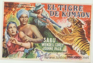 Cine: El tigre de kumaon. Sencillo de Universal. - Foto 1