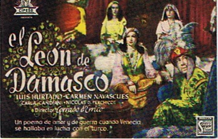 Cine: FOLLETO DE CINE &uml;EL LE&Oacute;N DE DAMASCO&uml; - Foto 1