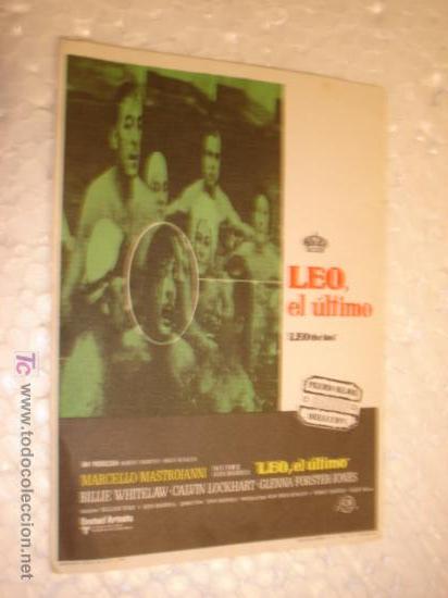 Cinema: Folleto de mano la pel&iacute;cula -LEO EL ULTIMO- MARCELLO MASTROIANNI, PREMIO CANNES MEJOR DIRECCION,.