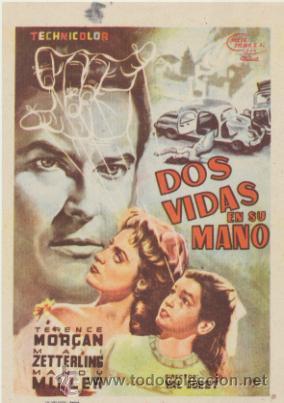  Foglietti di film di film antichi di cinema: Dos vidas en su mano. Sencillo de Nueva Films.
