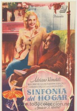  Foglietti di film di film antichi di cinema: Sinfon&iacute;a del Hogar. Sencillo de Emisora Films. Cinema Liceo - C&oacute;rdoba  1948. &iexcl;IMPECABLE!