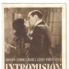 Cine: INTROMISION PROGRAMA DESPLEGABLE PARAMOUNT WILLIAM POWELL EVELYN BRENT CLIVE BROOK. Lote 46312042