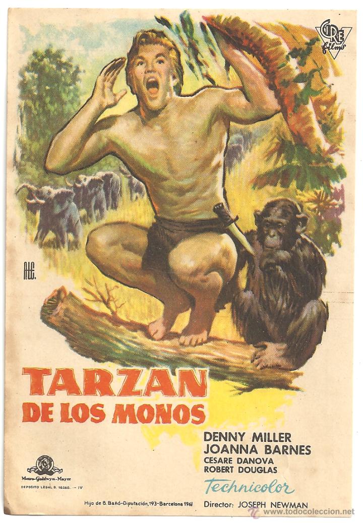 Cine: TARZAN DE LOS MONOS PROGRAMA SENCILLO CIRE DENNY MILLER - Foto 1