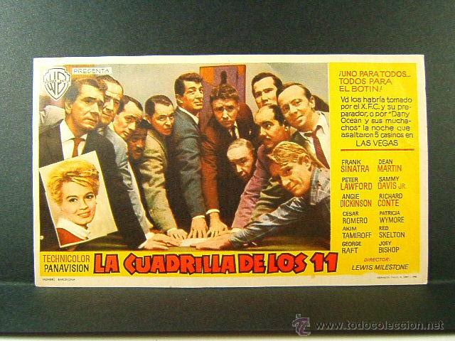 Cine: LA CUADRILLA DE LOS 11-LEWIS MILESTONE-FRANK SINATRA-DEAN MARTIN-PETER LAWFORD-1960