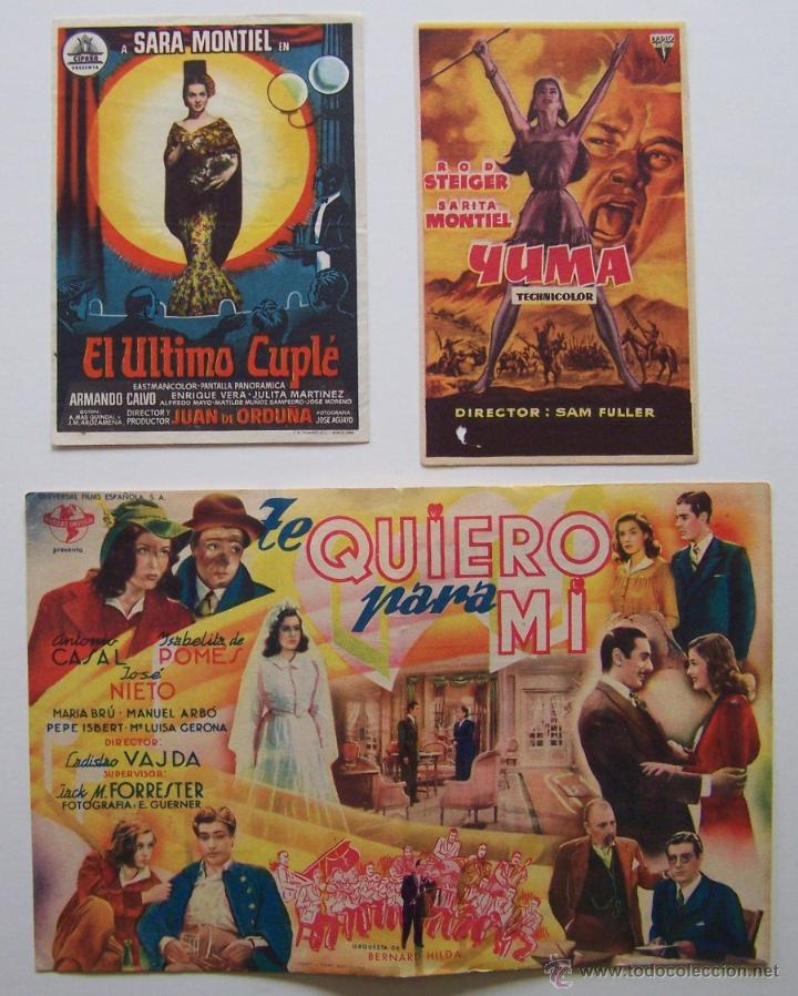 Cine: SARA MONTIEL * Gran lote de 24 programas de mano de la actriz - Foto 11