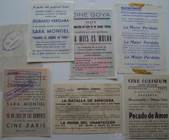 Cine: SARA MONTIEL * Gran lote de 24 programas de mano de la actriz - Foto 18