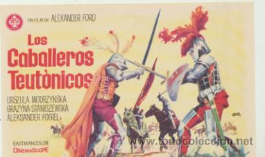 Folhetos de m&atilde;o de filmes antigos de cinema: Los Caballeros Teut&oacute;nicos. Sencillo de As Films.  &iexcl;IMPECABLE!