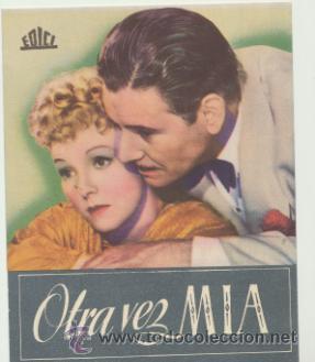  Flyers Publicitaires de films Anciens: Otra vez m&iacute;a. Doble de Edici. Cine Mari - Le&oacute;n 1945.