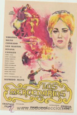 Folhetos de m&atilde;o de filmes antigos de cinema: Los Mercenarios. Sencillo de Edici. Cine Yut.