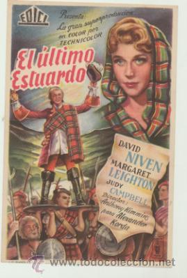  Foglietti di film di film antichi di cinema: El &uacute;ltimo Estuardo. Sencillo de Edici.