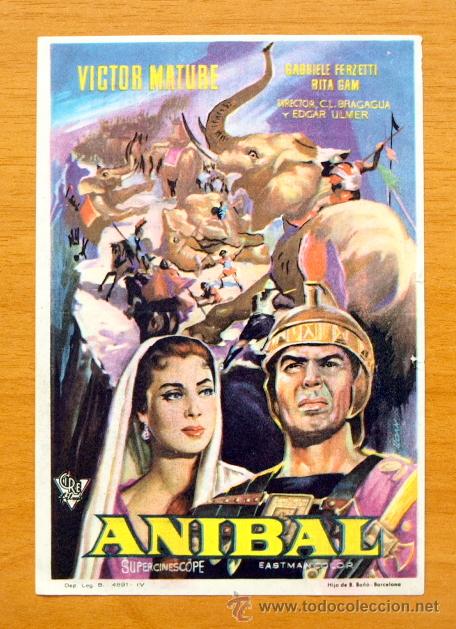  Foglietti di film di film antichi di cinema: Anibal - Victor Mature, Rita gam - A&ntilde;o 1959