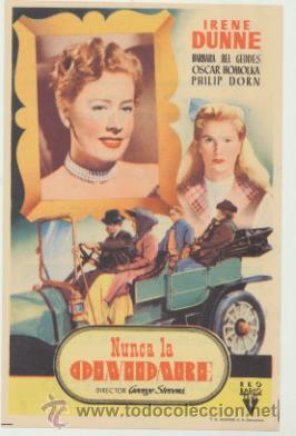  Flyers Publicitaires de films Anciens: Nunca la olvidar&eacute;. Sencillo de RKO Radio. Cine Mari - Le&oacute;n  1949.