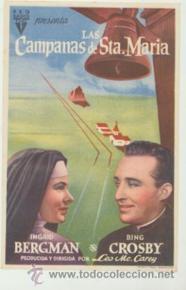 Flyers Publicitaires de films Anciens: Las Campanas de Sta. mar&iacute;a. Sencillo de RKO Radio.