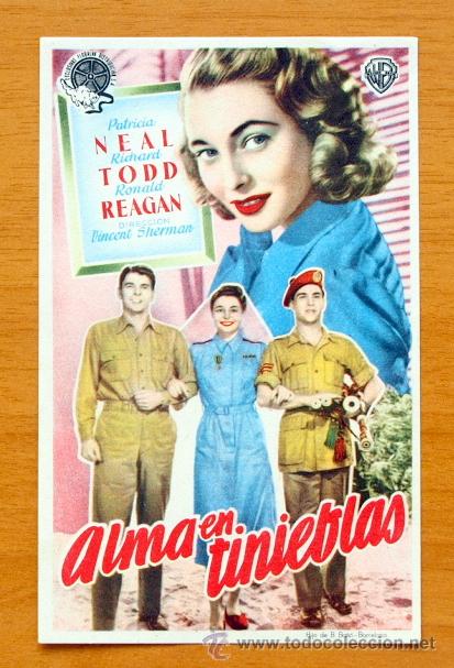  Foglietti di film di film antichi di cinema: Alma en Tinieblas - Patricia Neal, Richard Todd, ronald Reagan