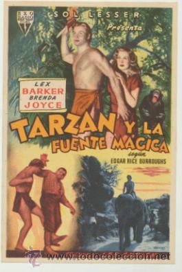  Foglietti di film di film antichi di cinema: Tarzan y la Fuente M&aacute;gica. Sencillo de RKO Radio.  &iexcl;IMPECABLE!
