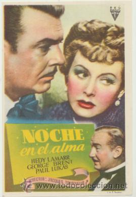  Flyers Publicitaires de films Anciens: Noche en el Alma. Sencillo de RKO Radio.  &iexcl;IMPECABLE!