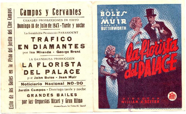 Cine: LA FLORISTA DEL PALACE DE 1943 DOBLE - Foto 1