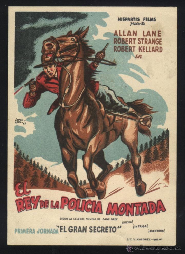  Flyers Publicitaires de films Anciens: Q-04689- EL REY DE LA POLIC&Iacute;A MONTADA (EL GRAN SECRETO) (SIN DISTRIBUIDORA) Allan Lane