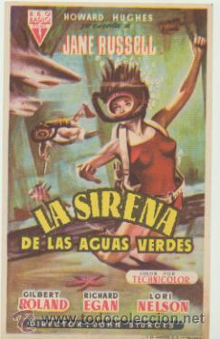  Foglietti di film di film antichi di cinema: La sirena de las aguas Verdes. Sencillo de RKO Radio.