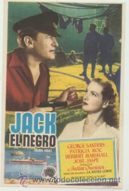  Foglietti di film di film antichi di cinema: Jack El Negro. Sencillo de Floralva. Cine Mari - Le&oacute;n  1950.