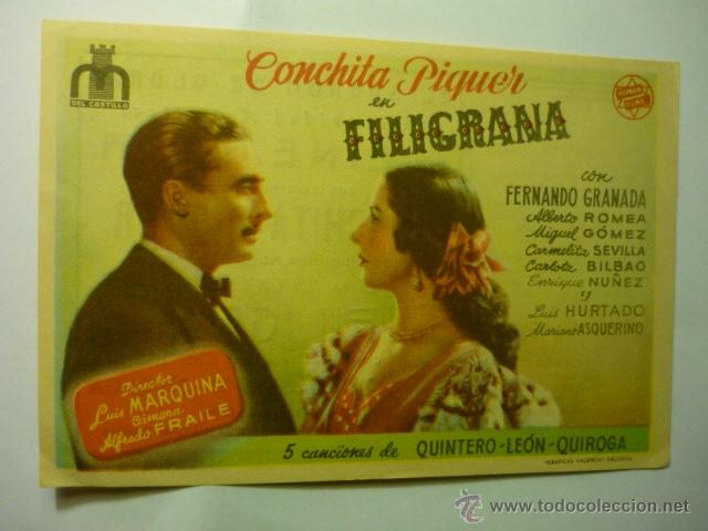 Cine: PROGRAMA FILIGRANA--CONCHITA PIQUER.-PUBLICIDAD - Foto 1