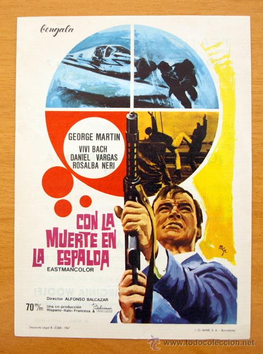 Kino: Con la muerte en la espalda - George Martin, Vivi Bach - Folleto Con publicidad Teatro Regio