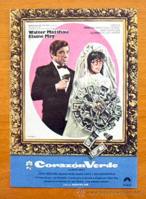 Cine: Coraz&oacute;n verde - Walter Matthau, Elaine May - Foto 1
