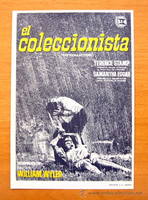  Flyers Publicitaires de films Anciens: El Coleccionista -Terence Stamp, Samantha Eggar -Folleto Con publicidad Cine Moderno, Tarragona 1964
