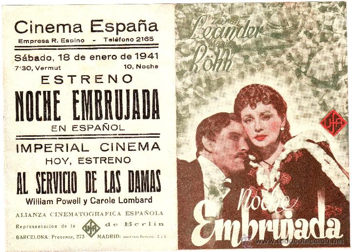 Cine: NOCHE EMBRUJADA 1941 CINE DE BADAJOZ - Foto 1