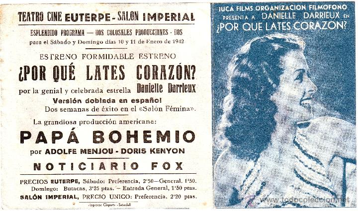 Cine: POR QUE LATES CORAZ&Oacute;N 1942 - Foto 1