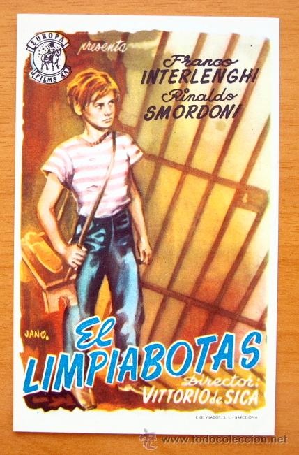  Flyers Publicitaires de films Anciens: El Limpiabotas - Franco Interlenghi, Rinaldo Smordoni -Folleto Con Publicidad Cine Avenida, Valencia