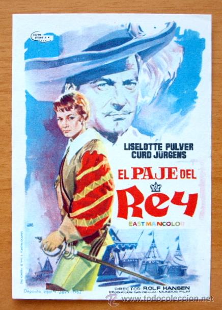  Flyers Publicitaires de films Anciens: El Paje del Rey - Liselotte Pulver, Curd J&uuml;rgens - Folleto de Cine